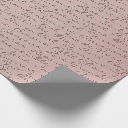 Papier Cadeau Élégant papier de découpage de script français (Coin)