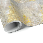 Papier Cadeau Élégant papier d'emballage de Noël en or (Coin rond)