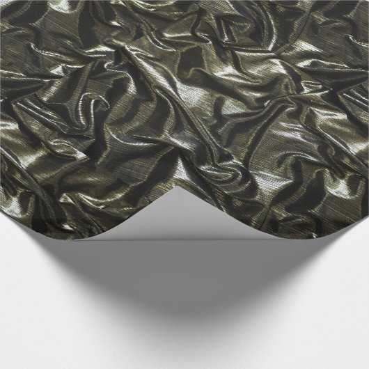 Papier Cadeau Élégant papier d'emballage en satin noir (Coin)