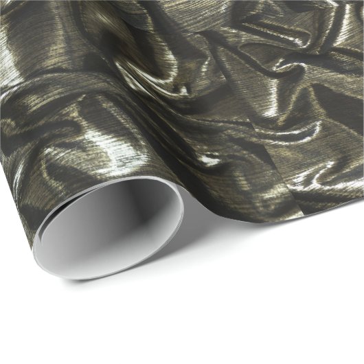 Papier Cadeau Élégant papier d'emballage en satin noir (Coin rond)