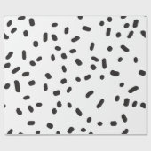 Papier Cadeau Élégant papier d'emballage moderne noir et blanc (Plat)