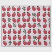 Papier Cadeau Élégant papier d'enrobage de fraises à l'aquarelle (Plat)