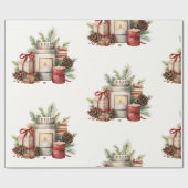 Papier Cadeau Élégant papier d'enveloppement de Noël en rouge et (Plat)