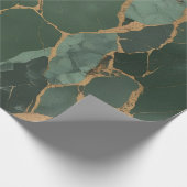 Papier Cadeau Élégant papier d'enveloppement en marbre vert or (Coin)