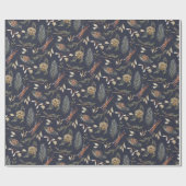 Papier Cadeau Élégant papier d'enveloppement hivernal avec Pinec (Plat)