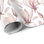 Papier Cadeau Élégant papier d'enveloppement Magnolia (Coin rond)
