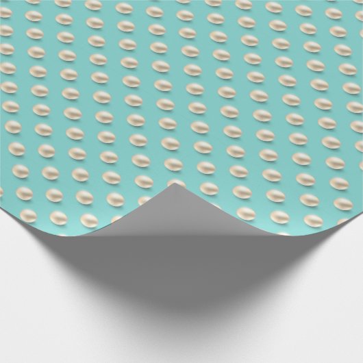 Papier Cadeau Elégant papier d'enveloppement Pearl & Turquoise (Coin)
