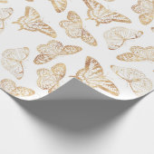Papier Cadeau Élégant papillon Parties scintillant or (Coin)