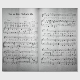Papier Cadeau Élégant Partition Vintage Notes Love Song