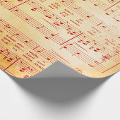 Papier Cadeau Élégant Partition Vintage Notes Love Song (Coin)