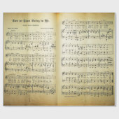 Papier Cadeau Élégant Partition Vintage Notes Love Song (Plat)