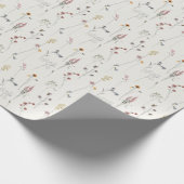 Papier Cadeau Elégant Pastel rose rouge bleu Fleur sauvage aquar (Coin)