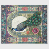 Papier Cadeau Elégant Peacock Purple Floral Ephemera Découpage (Plat)