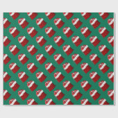Papier Cadeau Elegant Pine Tree Green Red White Christmas Gift (Plat)