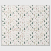 Papier Cadeau Élégant Pine Trees Épouser Noël (Plat)