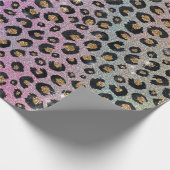 Papier Cadeau Elegant Pink Blue Gold Glitter Black Leopard (Coin)