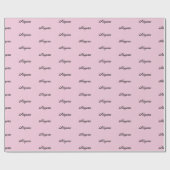 Papier Cadeau Élégant Pink clair nom de script personnalisé Anni (Plat)