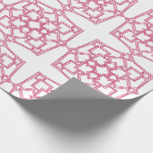 Papier Cadeau Elegant Pink Geometric Lace Pattern Wrapping Paper (Coin)