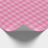 Papier Cadeau Elegant Pink Houndstooth Pattern (Coin)