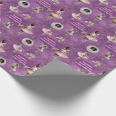 Papier Cadeau Elégant Pink Silver Nom Texte Photo Ballet Tutu (Coin)