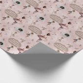 Papier Cadeau Elégant Pink Silver Nom Texte Photo Ballet Tutu (Coin)