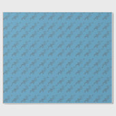 Papier Cadeau Élégant Plante Escalade Bleu Brown Motif (Plat)