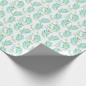 Papier Cadeau Élégant plat vert moderne citron botanique (Coin)