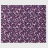 Papier Cadeau Elegant Plum & Berry Floral  (Plat)