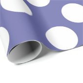 Papier Cadeau Élégant pois blanc violet rétro (Coin rond)