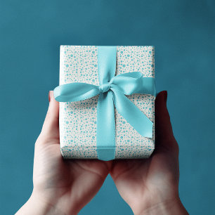 Papier Cadeau Élégant Pois bleu aléatoire