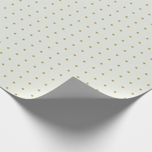 Papier Cadeau Élégant Pois de Noël Or papier enveloppant (Coin)