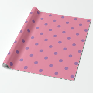 Papier Cadeau élégant pois rose violet