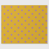 Papier Cadeau élégant pois violet orange (Plat)
