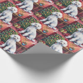 Papier Cadeau Elegant Poodle Beside Christmas Tree Holiday Dog (Coin)
