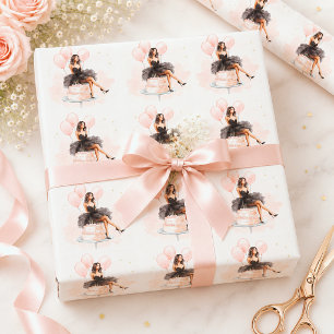 Papier cadeau élégant pour fille d'anniversaire