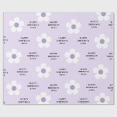 Papier Cadeau Elégant Purple Daisy Joyeux Décor & Cadeaux d'Anni (Plat)