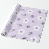 Papier Cadeau Elégant Purple Daisy Joyeux Décor & Cadeaux d'Anni (Déroulé)