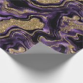 Papier Cadeau Elégant Purple & Gold Parties scintillant Agate An (Coin)