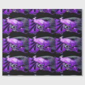PAPIER CADEAU ÉLÉGANT PURPLE PEACOCK AVEC PIERRES GEM (Plat)