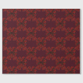 Papier Cadeau Élégant Red Bows Bourgogne Moderne Vacances (Plat)