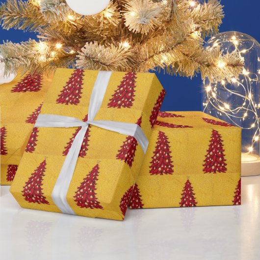 Papier Cadeau Elégant Red Deer Moose Gold Snow Joyeux Noël (Vacances)