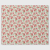 Papier Cadeau Elegant Red Floral Botanical Blooms (Plat)