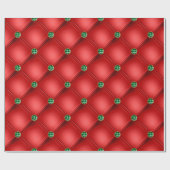 Papier Cadeau Élégant Red Green Glam Bling Holiday (Plat)