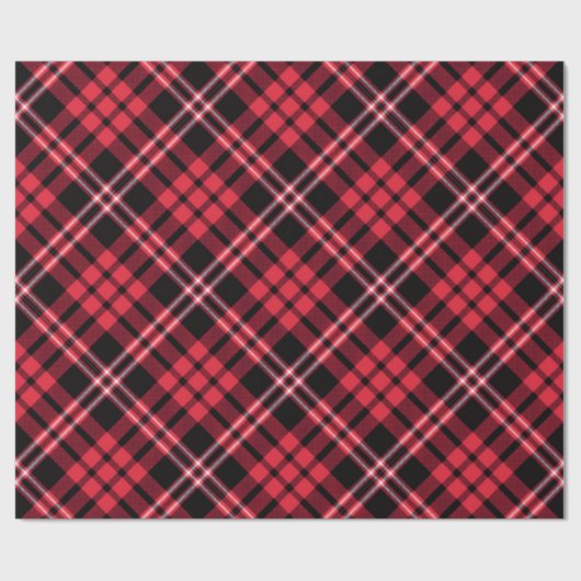 Papier Cadeau Elegant Red Plaid Pattern (Plat)