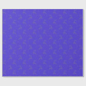 Papier Cadeau Élégant Reindeer Electric Blue Monotone Noël (Plat)