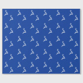 Papier Cadeau Élégant Reindeer Noël Arrière - plan bleu (Plat)