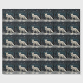 Papier Cadeau Elegant retro white winter fox (Plat)