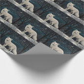 Papier Cadeau Elegant retro white winter fox (Coin)