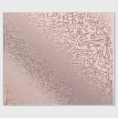 Papier Cadeau Elégant rose élégant or rose motif géométrique (Plat)