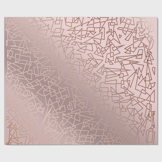 Papier Cadeau Elégant rose élégant or rose motif géométrique (Plat)
